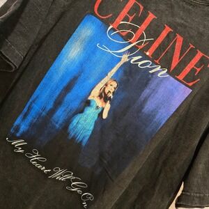 Vintage 1998 Tour Celine Dion Distressed Retro Tee "My Heart Will Go On" X Large